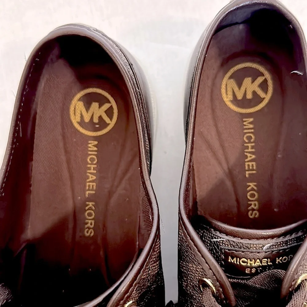 Michael Kors Signature Sneakers brown/gold size 10 - Picture 10 of 10